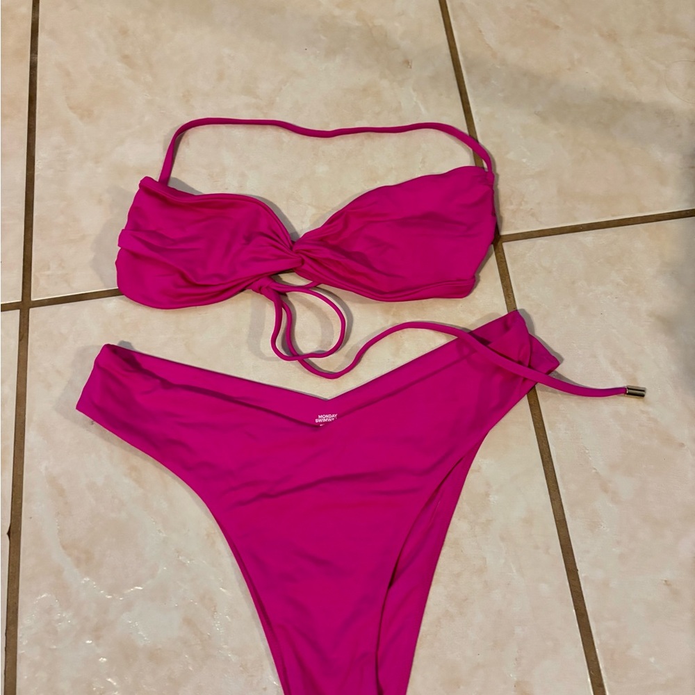 SOLD Monday Swimwear - Dragon fruit bikini set